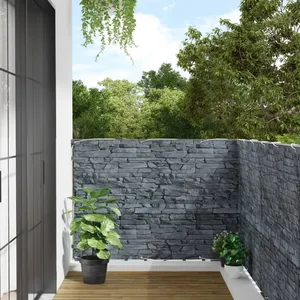 vidaXL Écran d'intimité de jardin aspect pierre de rebord gris PVC