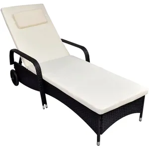 vidaXL Salon de jardin 11 pcs avec coussins beige résine tressée pas cher