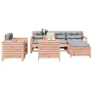 vidaXL Salon de jardin 7 pcs bois massif sapin de douglas pas cher
