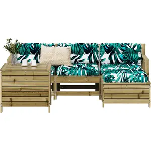 vidaXL Salon de jardin 5 pcs bois de pin imprégné pas cher