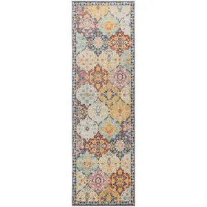vidaXL Tapis ARBIZU intérieur extérieur design vintage 80x250 cm pas cher