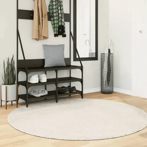 vidaXL Tapis ISTAN à poils longs aspect brillant crème Ø 120 cm pas cher