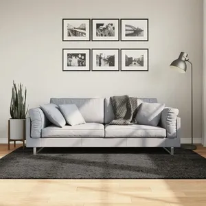 Comparateur de prix : vidaXL Tapis ISTAN à poils longs aspect brillant anthracite 140x200 cm