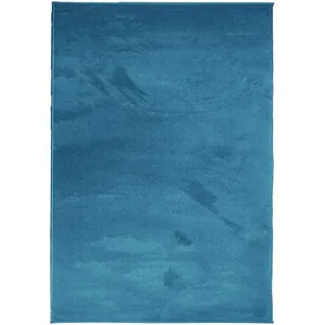 vidaXL Tapis OVIEDO à poils courts turquoise 160x230 cm pas cher