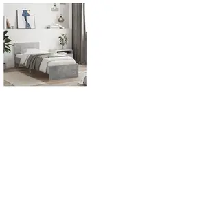 vidaXL Cadre de lit avec tête de lit gris béton 90x200 cm pas cher