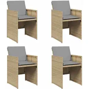 Comparateur de prix : vidaXL Chaises de jardin avec coussins lot de 4 mélange beige
