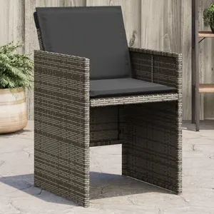 vidaXL Lot de 4 chaise H. 79 cm non pliable exterieur en resine tressee gris pas cher