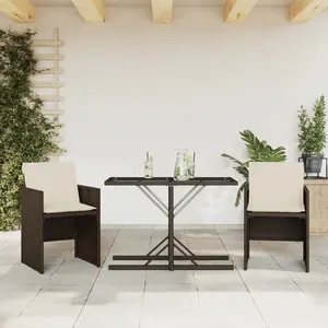Comparateur de prix : vidaXL Ensemble de bistro 3 pcs avec coussins marron résine tressée