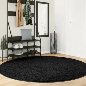 Comparateur de prix : vidaXL Tapis OVIEDO à poils courts noir Ø 200 cm
