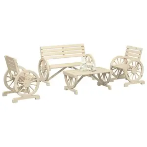 vidaXL Salon de jardin 4 pcs bois de sapin massif pas cher
