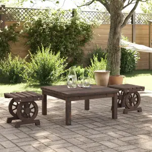 vidaXL Vidaxl Repose-Pieds De Jardin Lot De 2 Bois De Sapin Massif pas cher