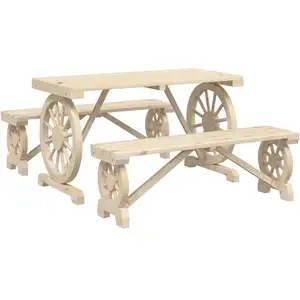 vidaXL Ensemble à manger de jardin 3 pcs bois de sapin massif pas cher