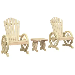vidaXL Salon de jardin 3 pcs bois de sapin massif pas cher