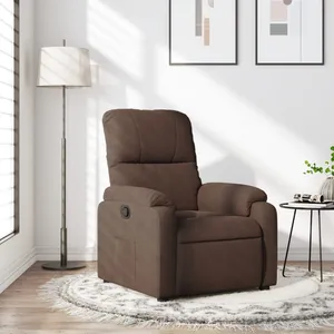 Comparateur de prix : vidaXL Fauteuil inclinable marron tissu microfibre