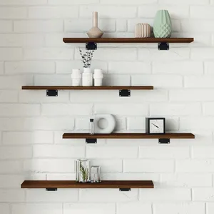 vidaXL Étagères murales 4 pcs chêne marron 60x10x1,5cm bois ingénierie pas cher