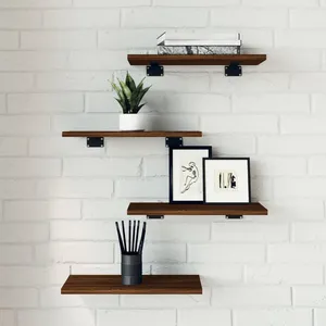vidaXL Étagères murales 4 pcs chêne marron 40x20x1,5cm bois ingénierie pas cher