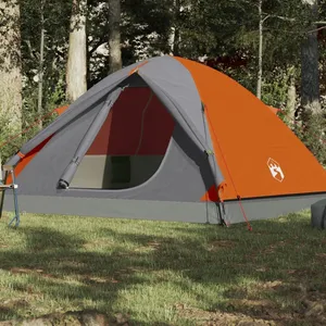 Comparateur de prix : vidaXL Vidaxl Tente De Camping À Dôme 3 Personnes Gris Et Orange Imperméable