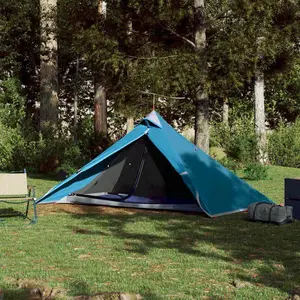 Comparateur de prix : vidaXL Vidaxl Tente De Camping Tipi 1 Personne Bleu Imperméable