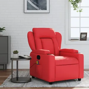 vidaXL Fauteuil de massage inclinable rouge similicuir pas cher