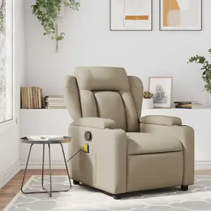 vidaXL Fauteuil de massage inclinable Cappuccino Similicuir pas cher