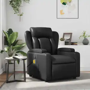 Comparateur de prix : vidaXL Fauteuil de massage inclinable Noir Similicuir