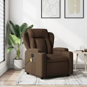 Comparateur de prix : vidaXL Fauteuil de massage inclinable Marron Tissu