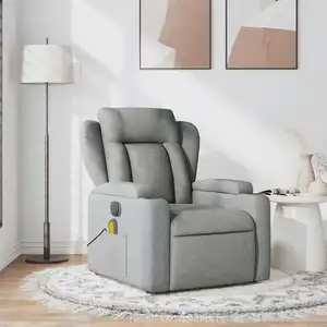 Comparateur de prix : vidaXL Fauteuil de massage inclinable Gris clair Tissu