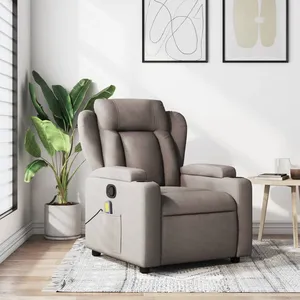 vidaXL Fauteuil de massage inclinable Taupe Tissu pas cher