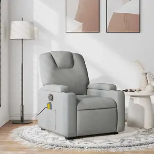 Comparateur de prix : vidaXL Fauteuil de massage inclinable Gris clair Tissu