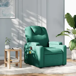 Comparateur de prix : vidaXL Fauteuil de massage inclinable Vert foncé Tissu