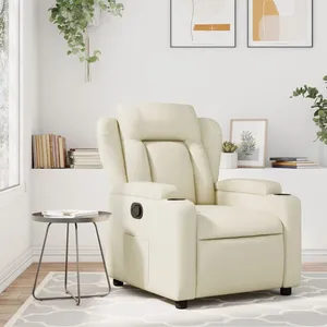 Comparateur de prix : Vidaxl - Fauteuil inclinable Crème Similicuir Crème