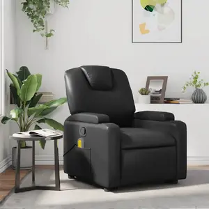 Comparateur de prix : vidaXL Fauteuil de massage inclinable Noir Similicuir