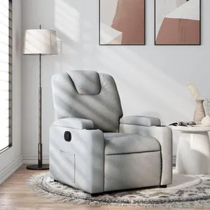 Comparateur de prix : vidaXL Fauteuil inclinable Gris clair Tissu