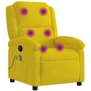 Comparateur de prix : vidaXL Fauteuil de massage inclinable jaune velours