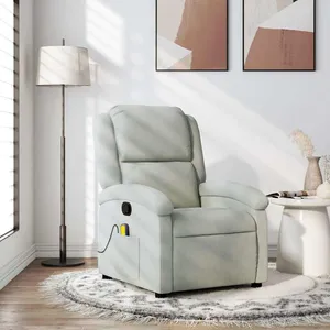 Comparateur de prix : vidaXL Fauteuil de massage inclinable gris clair velours