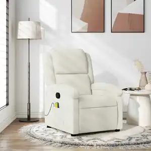 Comparateur de prix : vidaXL Fauteuil de massage inclinable crème velours
