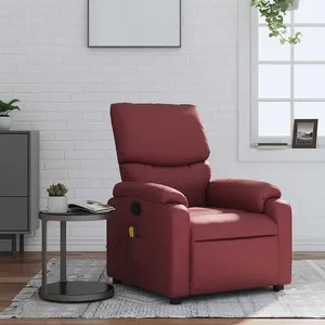 vidaXL Fauteuil de massage inclinable Rouge bordeaux Similicuir pas cher