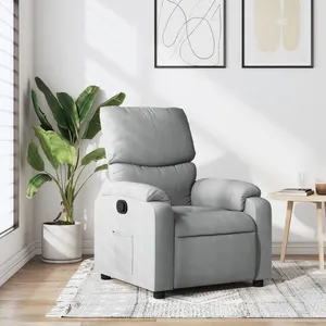 vidaXL Fauteuil inclinable Gris clair Tissu pas cher