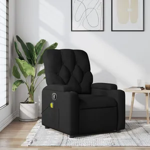 vidaXL Fauteuil de massage inclinable Noir Tissu pas cher
