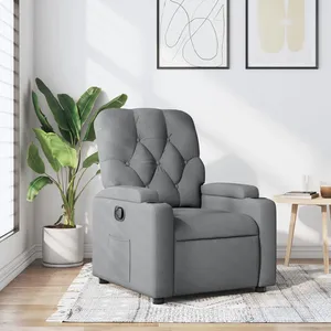 Comparateur de prix : vidaXL Fauteuil inclinable Gris clair Tissu
