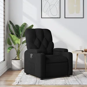 vidaXL Fauteuil verstelbaar stof zwart372481 pas cher