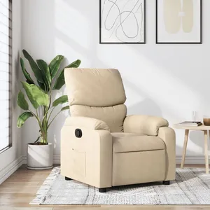 vidaXL Fauteuil inclinable Crème Tissu pas cher