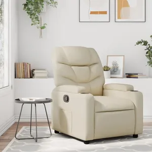 vidaXL Fauteuil inclinable Crème Similicuir pas cher