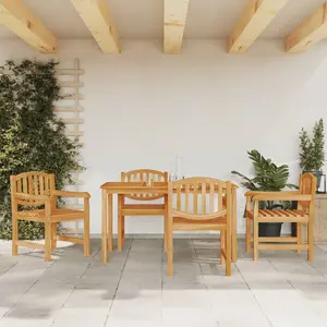 vidaXL Ensemble à manger de jardin 5pcs Bois de teck massif pas cher