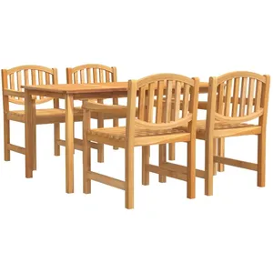 vidaXL Ensemble à manger de jardin 5pcs Bois de teck massif pas cher