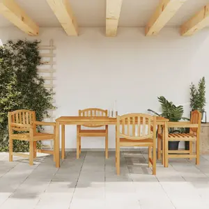 vidaXL Ensemble à manger de jardin 5pcs Bois de teck massif pas cher
