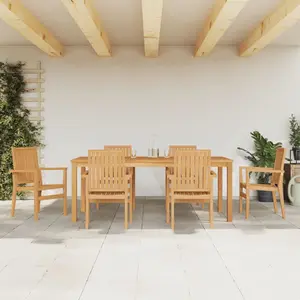 vidaXL Ensemble à manger de jardin 7 pcs Bois de teck solide pas cher