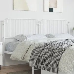 vidaXL Tête de lit métal blanc 193 cm