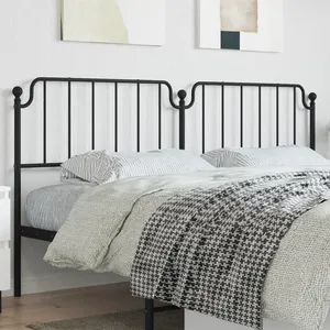 vidaXL Tête de lit métal noir 200 cm