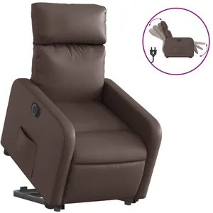 vidaXL Fauteuil inclinable électrique marron similicuir pas cher